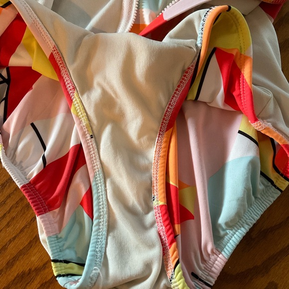 Wonder Nation Girls Surf Zip Geo Print, One Piece Swimwear, Girl’s Sz XL (14-16) - Picture 7 of 7